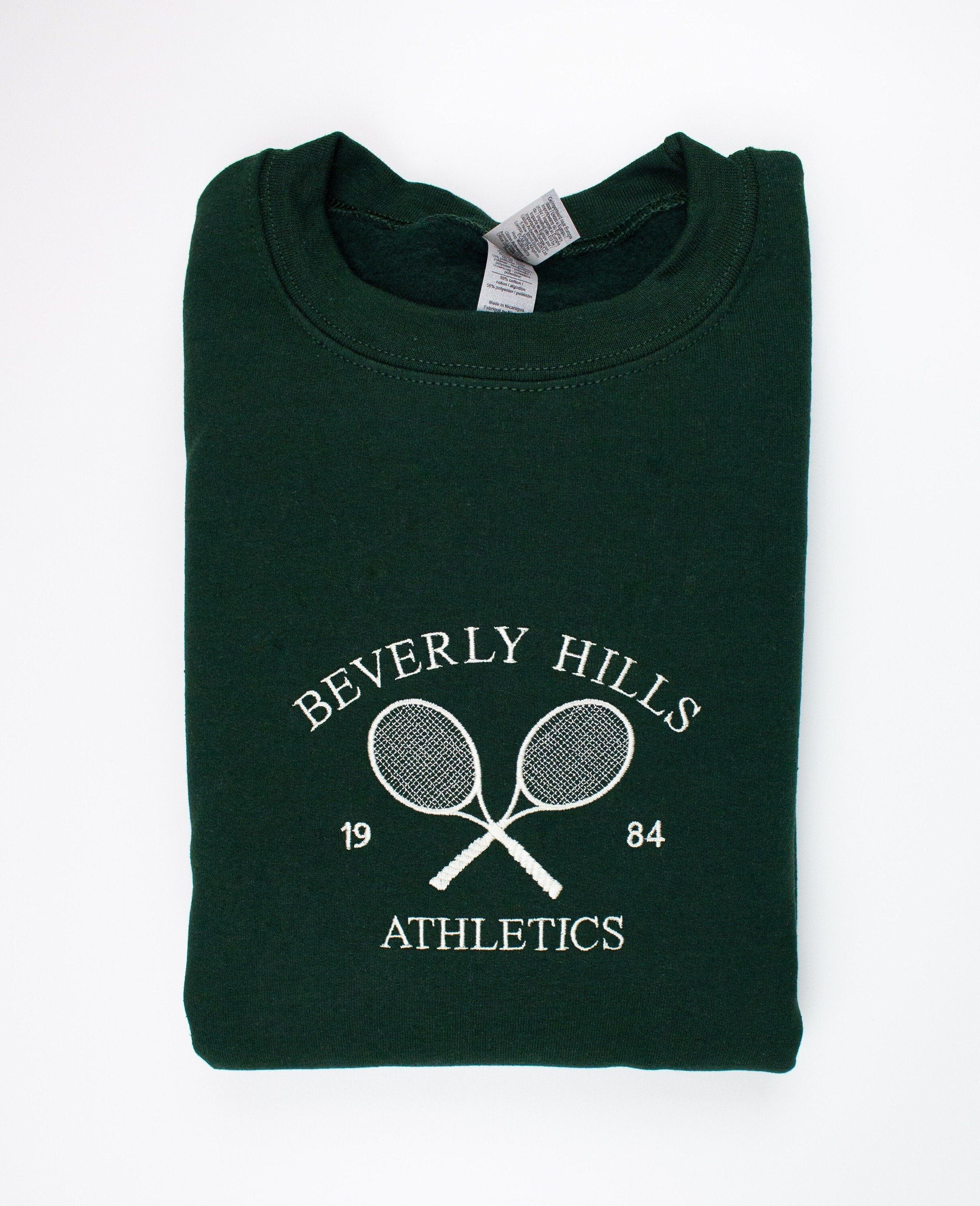 Cartoon Sweatshirt Beverly Hills Embroidered Sweatshirt Tennis Athletics Sweater