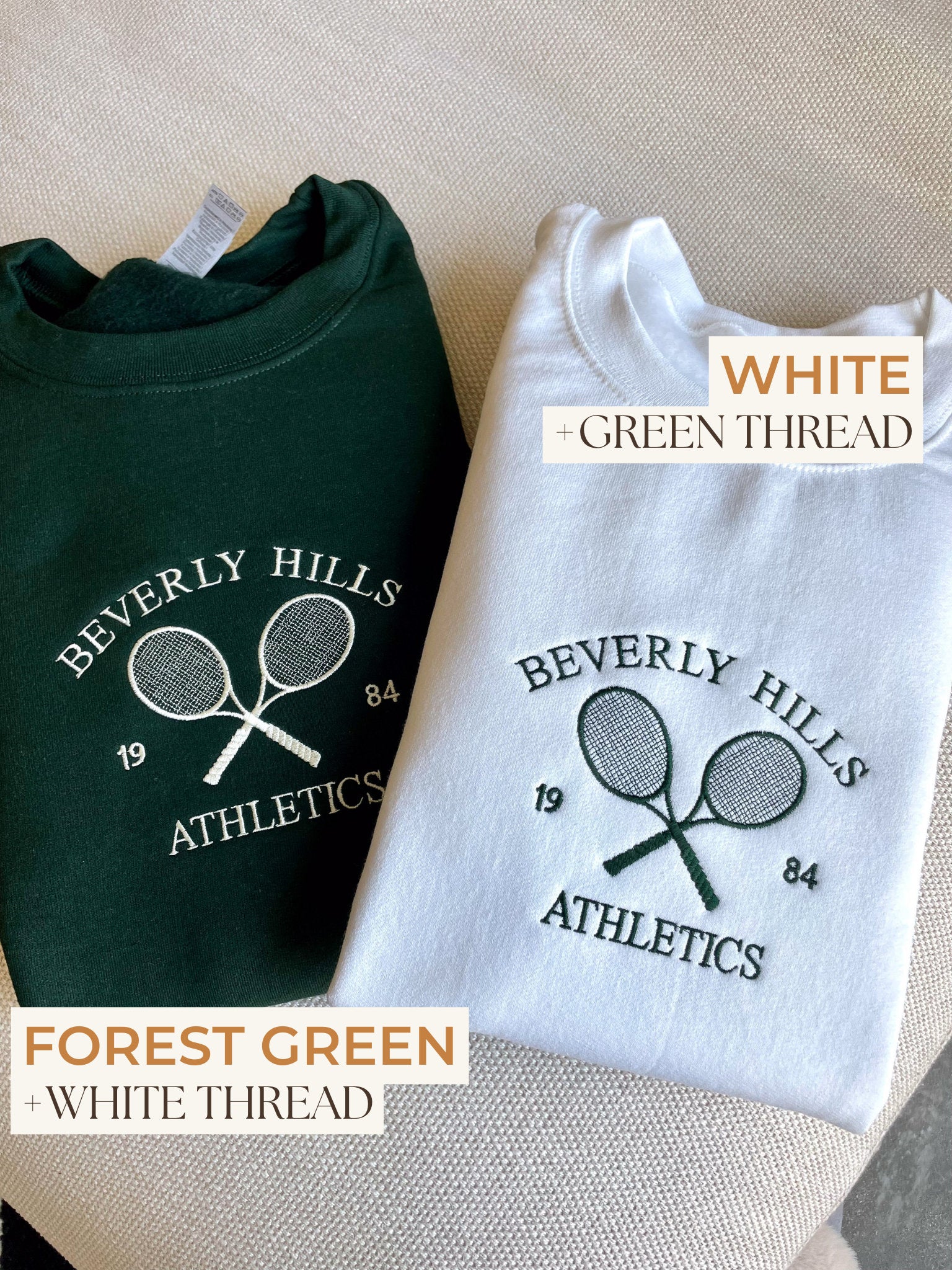Cartoon Sweatshirt Beverly Hills Embroidered Sweatshirt Tennis Athletics Sweater