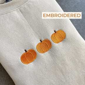 Cartoon Sweatshirt  Embroidered Pumpkin Sweatshirt Halloween Sweatshirt