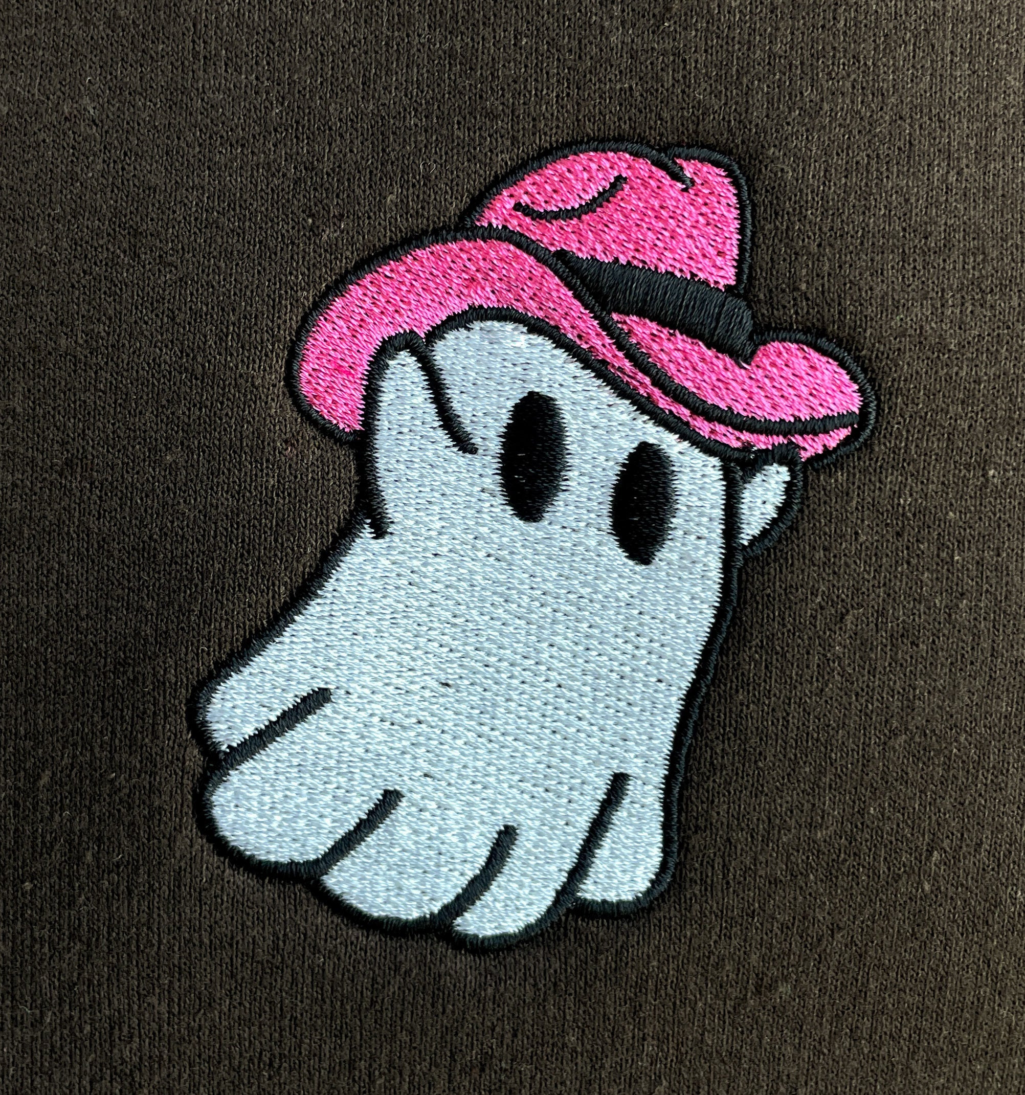 Cartoon Sweatshirt Embroidered Ghost Sweatshirt Halloween Crewneck