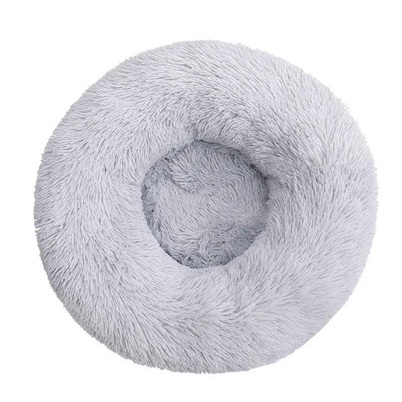 Cozy Donut-Shaped Plush Dog House: Winter Warmth Pet Cushion