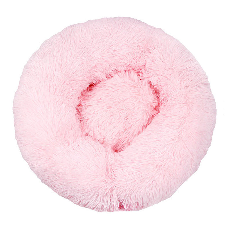 Cozy Donut-Shaped Plush Dog House: Winter Warmth Pet Cushion