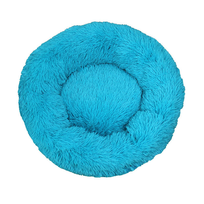 Cozy Donut-Shaped Plush Dog House: Winter Warmth Pet Cushion