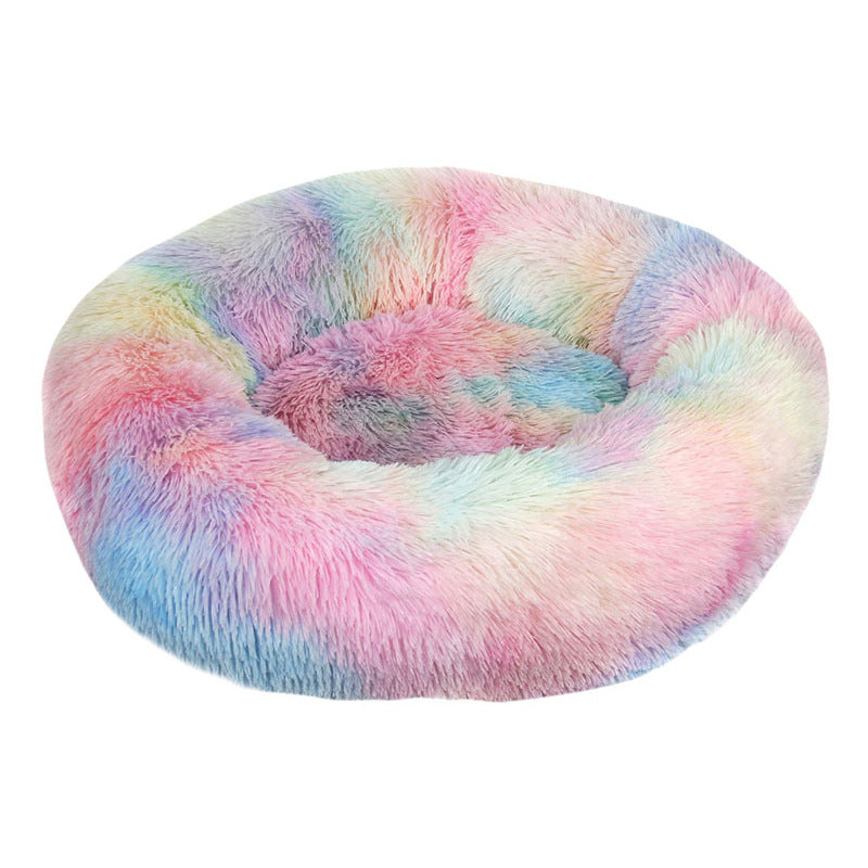 Cozy Donut-Shaped Plush Dog House: Winter Warmth Pet Cushion