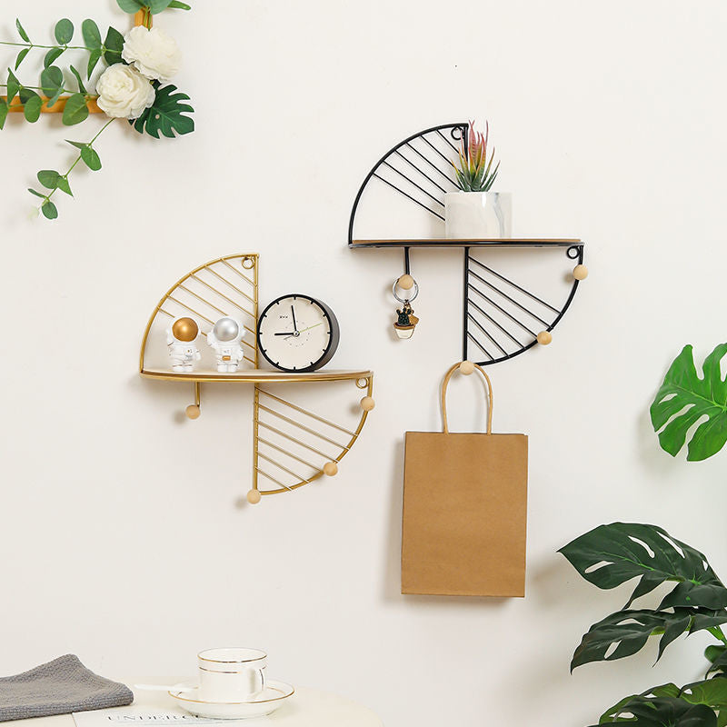 Gold Wall Decoration Scalloped Home Decor Convenient Shelf