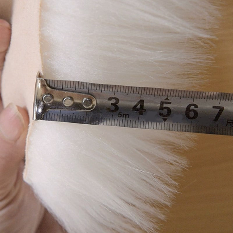 80*80cm White Round Faux Sheepskin Fur Area Grey Shaggy Plush Rugs