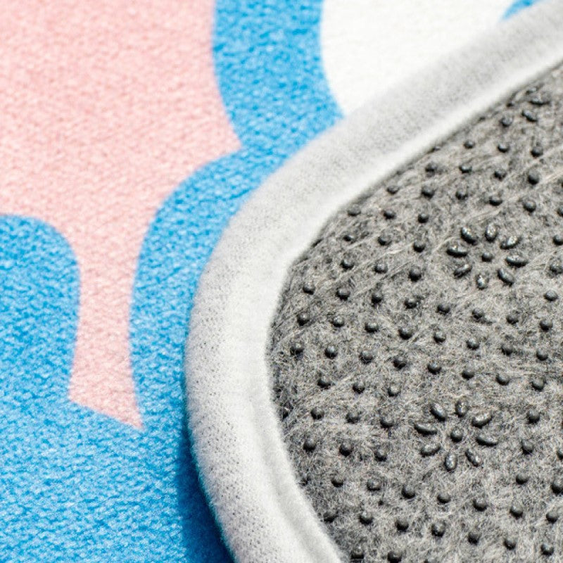 Pink Blue Crown Shape Modern Oval Shape Flannel Patterned Simplicity Entryway Doormat Rugs Kitchen Bathroom Anti-slip Mats