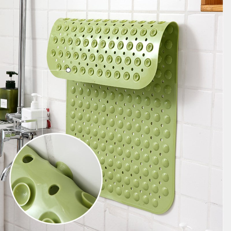Grey Simplicity Antibacterial Bathroom Shower Mats Tub Mat With Suction Cups and Drain Holes