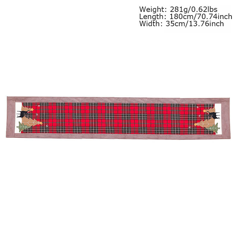 Red Plaid Christmas Tree Tablecloth Table Decorations Winter Home Decor
