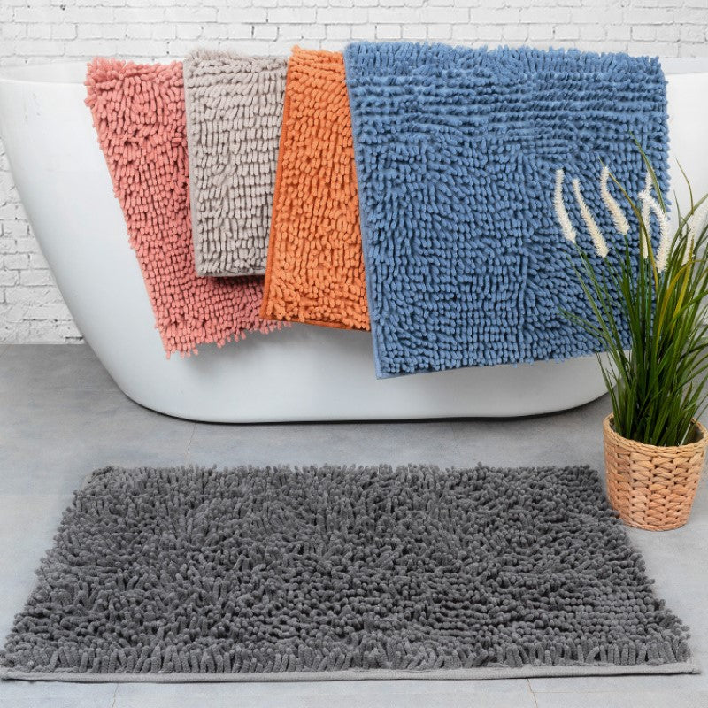 Pink Chenille Luxury Super Thick Soft Shaggy Bath Mats Doormat for Bathroom