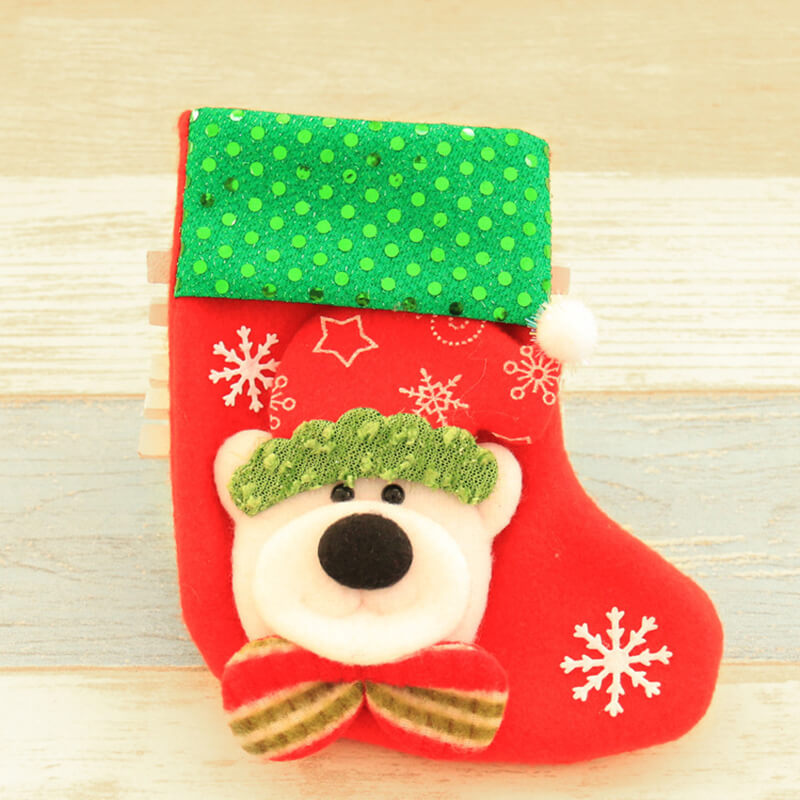 12 Pcs Christmas Stockings Set Small Xmas Stockings Xmas Fireplace Hanging Stocking Party Gift Bag Candy Bag