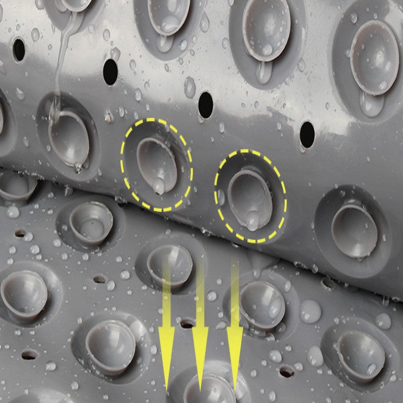 Blue Simplicity Bathroom Shower Mats Tub Mat Antibacterial With Suction Cups and Drain Holes