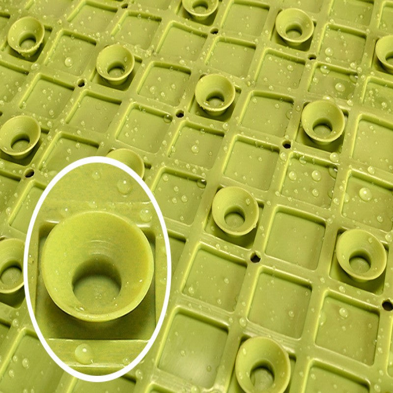 Simplicity Beige Tub Mat Antibacterial Bathroom Shower Mats With Suction Cups and Drain Holes