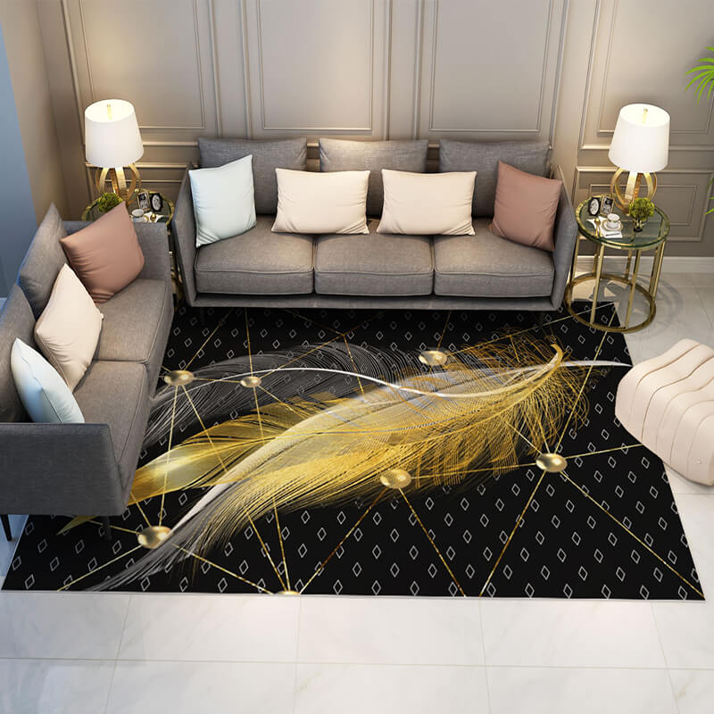 Gorgeous Feathers Patterns Modern Rug For Bedroom Living Room Sofa Rugs Floor Mat 16
