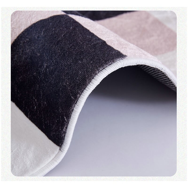 Irregular Shape Fun Twisted Checkerboard Pattern Artificial Cashmere Material Soft Rugs For Living Room Bedroom Hall Bedside