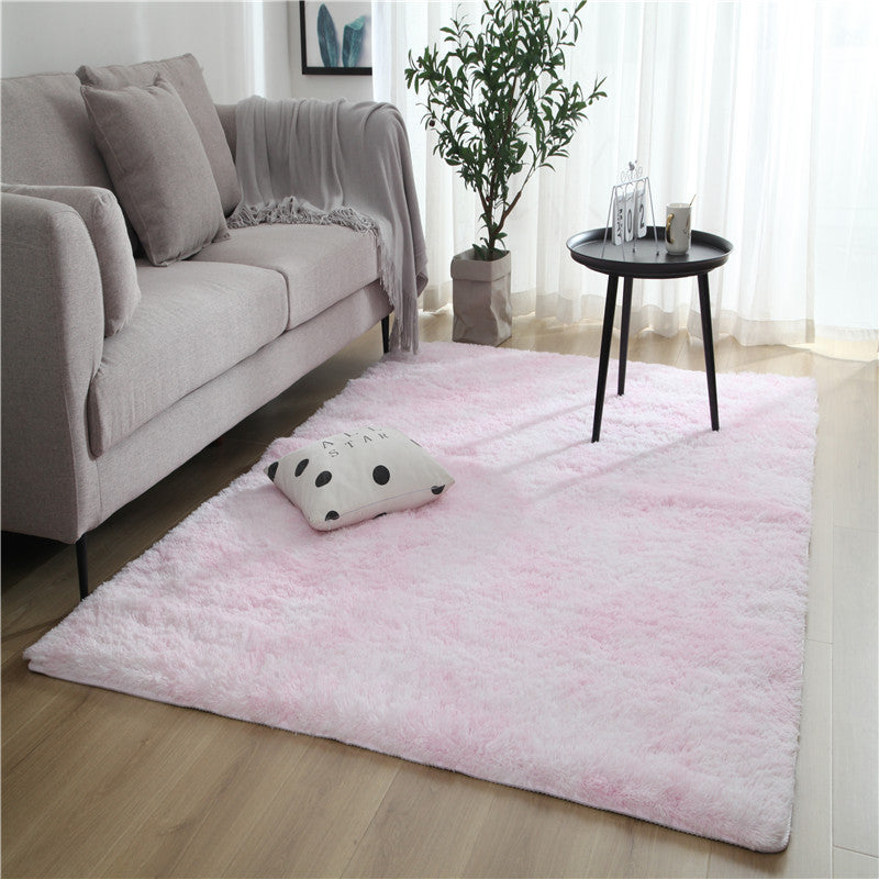 Gradient Pink Colour Modern Plain Carpet Bedroom Living Room Sofa Rugs Soft Plush Shaggy Rugs