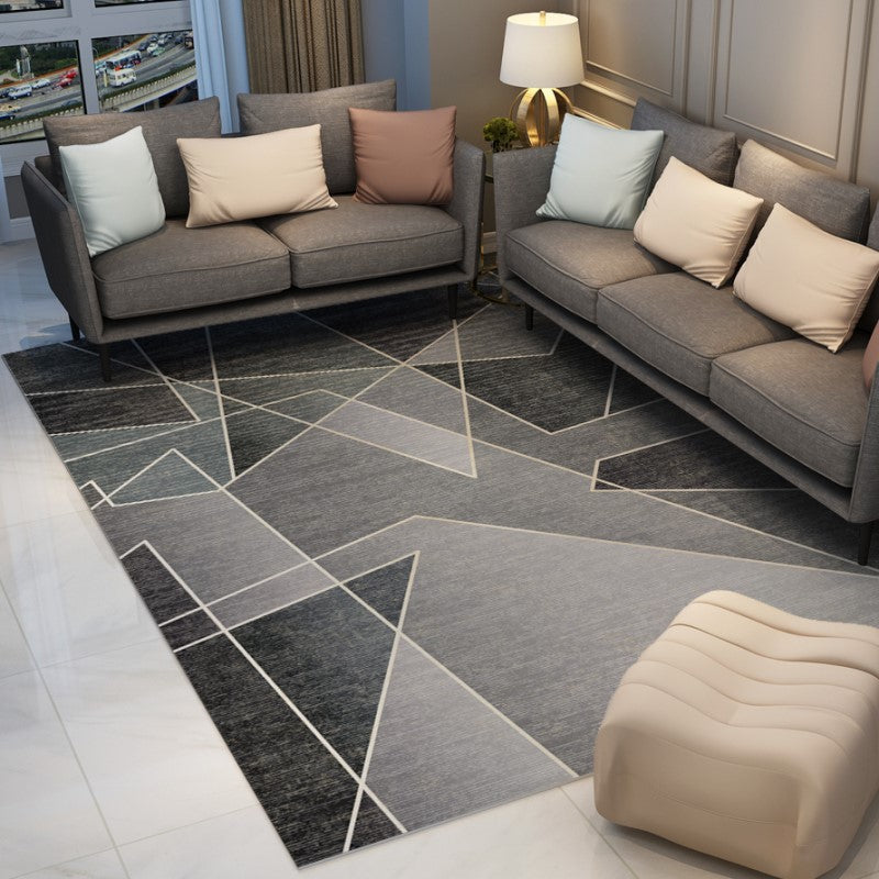 Geometric Grey line Gradient Modern Simple Rugs for Living Room Dining Room Bedroom Hall Office