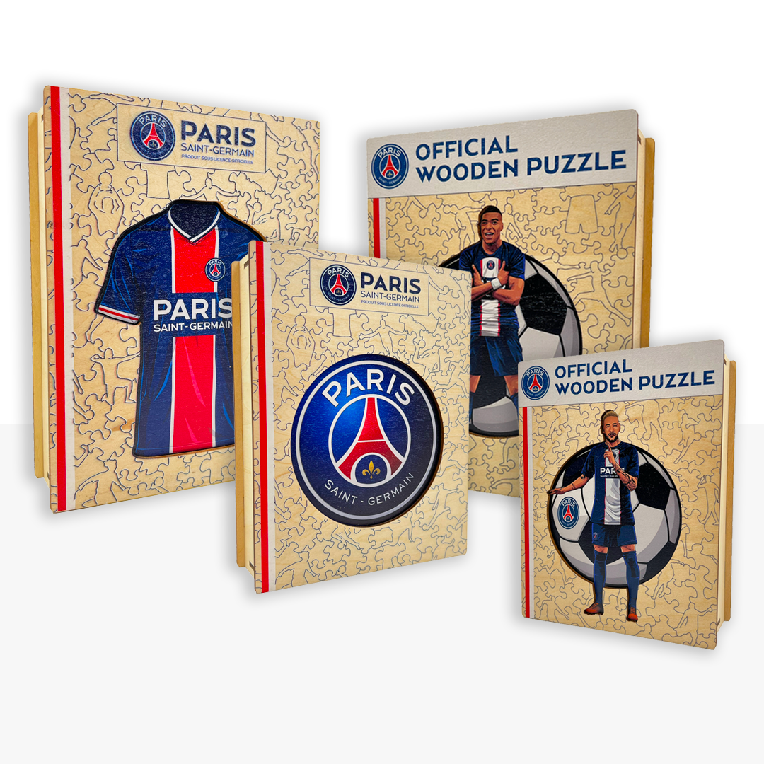 4 PACK PSG FC® Logo + Jersey + Lionel Messi + Kylian Mbappé