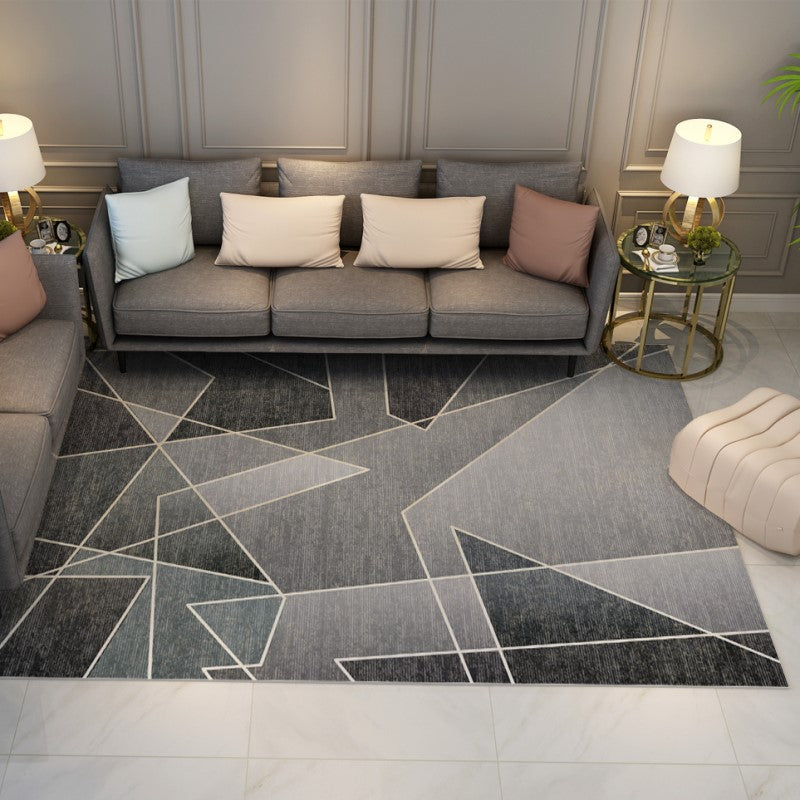 Geometric Grey line Gradient Modern Simple Rugs for Living Room Dining Room Bedroom Hall Office