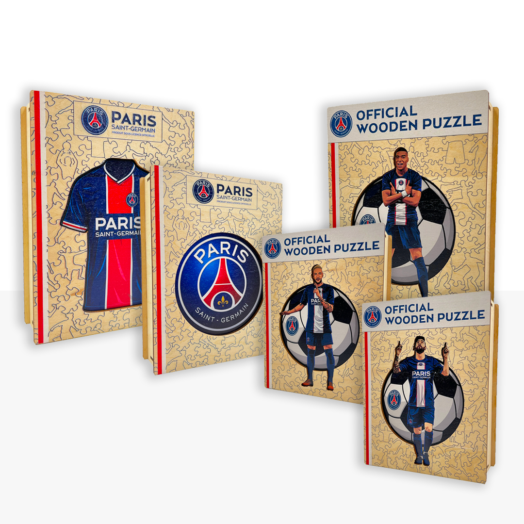 5 PACK PSG FC® Logo + Jersey + Lionel Messi + Kylian Mbappé + Neymar Jr.