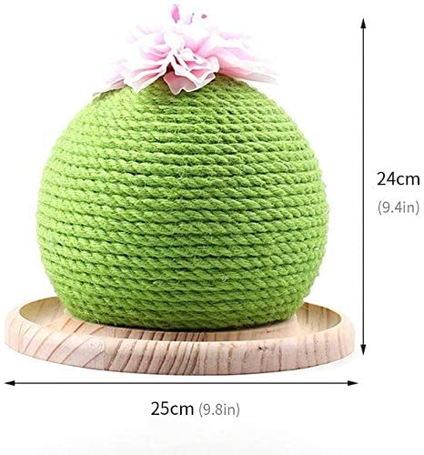 Cat climbing frame Natural Sisal Rope Cactus Cat Scratching Post with Flower, Circle Track with Moving Balls Cat Tracks Cat Toy