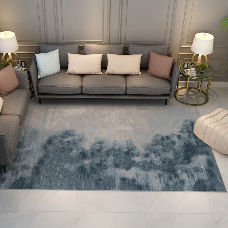 Gradient Grey Blue Modern Striped Simple Geometric Rugs for Living Room Dining Room Bedroom Hall Office