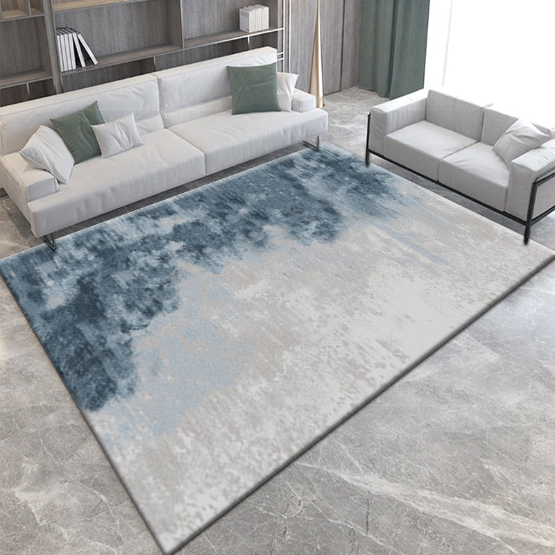 Gradient Grey Blue Modern Striped Simple Geometric Rugs for Living Room Dining Room Bedroom Hall Office