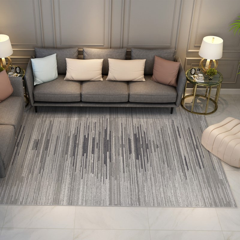 Gradient Grey Line Modern Striped Simple Geometric Rugs for Living Room Dining Room Bedroom Hall Office