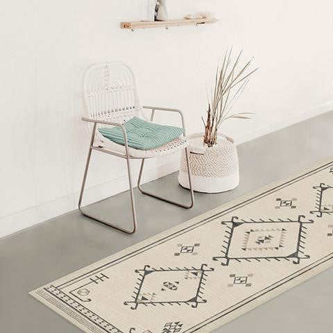 Beige Modern Geometric Rugs for Living Room Bedroom Hall Office Machine Washable