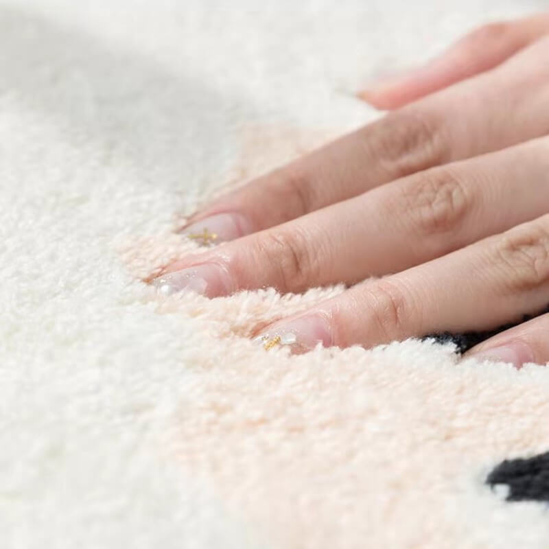 Light Luxury and Simple Flowers Pattern Round Faux Cashmere Shaggy Area Rugs For Living Room Bedroom Kids Room Bedside Carpet