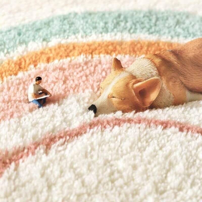 Cartoon Tigers Pattern Round Faux Cashmere Shaggy Area Rugs For Living Room Bedroom Kids Room Bedside Carpet