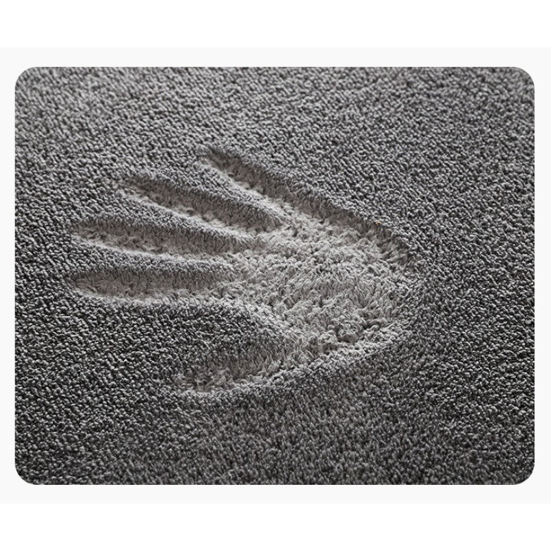 Comfy Light Grey Super Fibre Soft Shaggy Plain Floor Rugs Entryway Bathroom Door Mats Anti-slip Mat