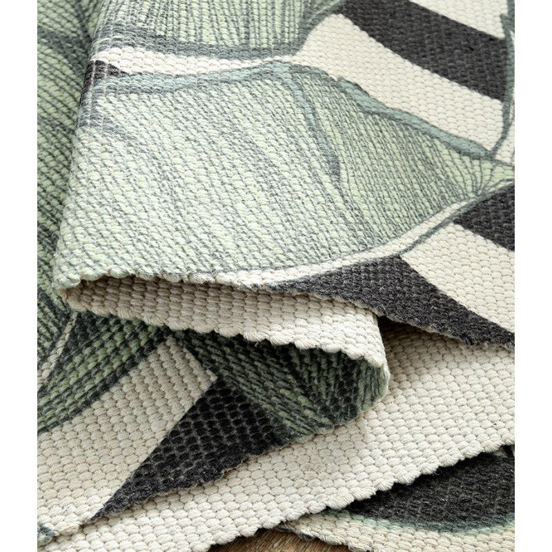 Multicolour Peaks Pattern Cotton Area Rug with Tassel Handwoven Floor Carpet Rug for Living Room Bedroom