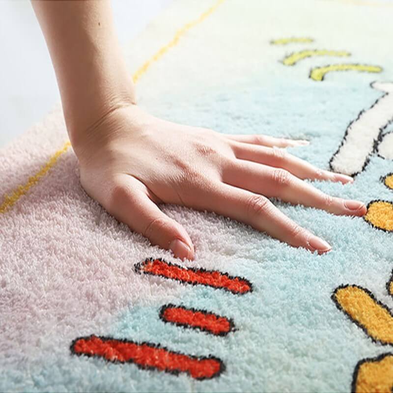 Green Cartoon Dinosaur Pattern Round Faux Cashmere Shaggy Area Rugs For Bedroom Kids Room Bedside Carpets