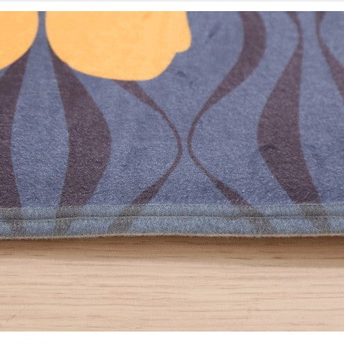 Yellow Christmas Holiday Round Flannel Kitchen Doormat Bathroom Floor Mats Rugs for Christmas Tree