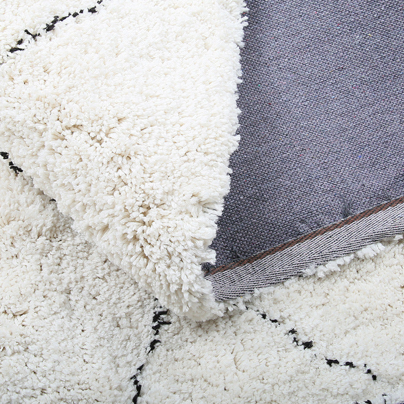 Creamy-White Plain Quality Soft Cotton Rug Carpet For Living Room Bedroom Kids Room Hall Area