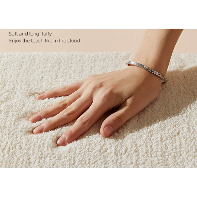 Multilingual Love Letters Pattern Round Faux Cashmere Shaggy Area Rugs For Living Bedroom Bedside Carpets