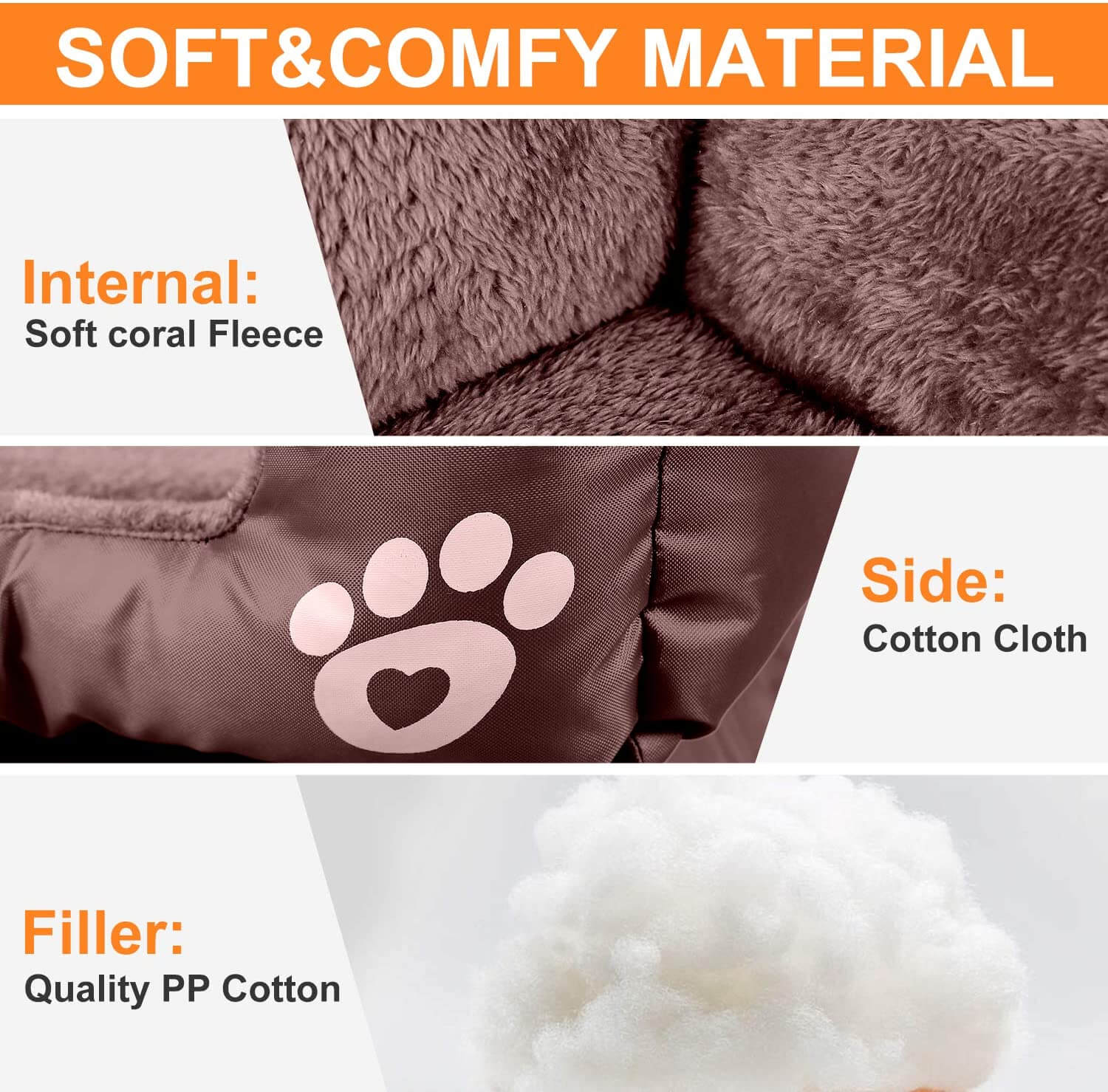 Brown Super Soft Non-slip Bottom Pet Sofa Pets Bed
