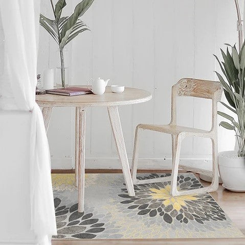 Flower Floral Rugs for Living Room Bedroom Hall Office Machine Washable