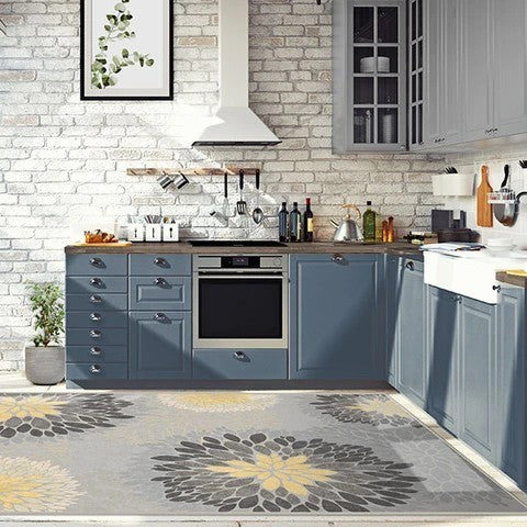 Flower Floral Rugs for Living Room Bedroom Hall Office Machine Washable