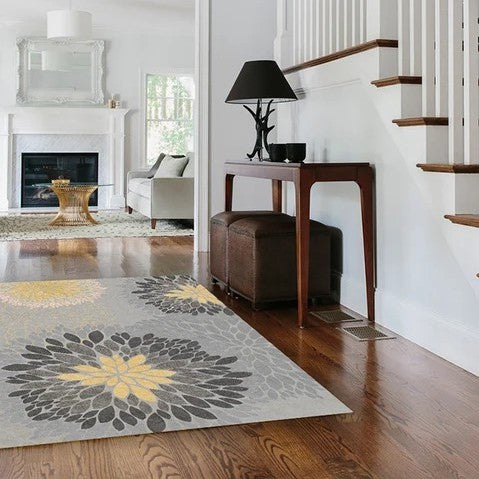 Flower Floral Rugs for Living Room Bedroom Hall Office Machine Washable