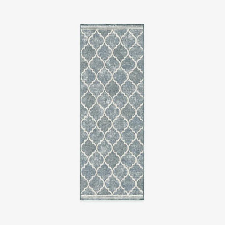 Blue Modern Geometric Rugs Runners for Living Room Bedroom Hall Office Machine Washable