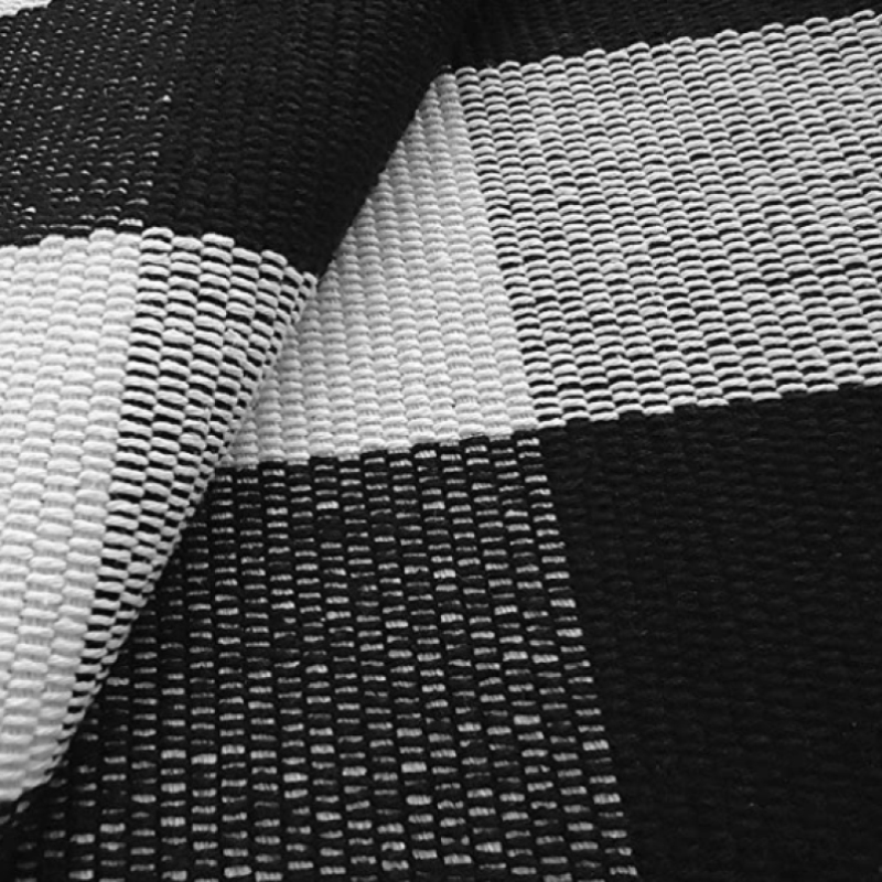 Cotton Washable Area Rugs Black and White Buffalo Check Rug Hand-Woven Lattice Plaid Floor Rugs Carpet for Living Room Bedroom