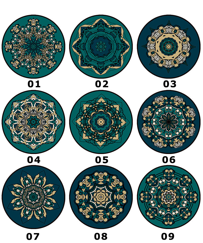 9 styles 3D Modern Green Blue Patterned Round Area Rugs Anti-slip Carpets for Bedroom Living Room Office Hall