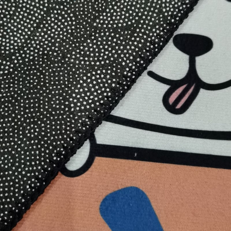 Brown Fox Patterned Modern Round Area Rugs Anti-slip Carpets for Bedroom Living Room Kids Room