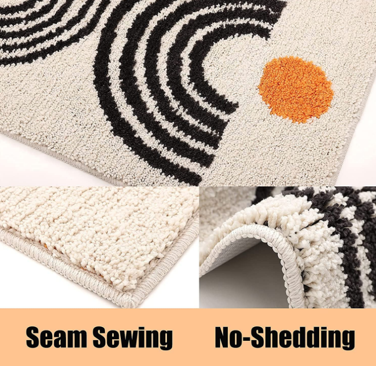 Non-Slip Soft Bath-Rugs Microfiber Bathroom/Bathtub Washable Bath Mats Plush Fluffy Beige