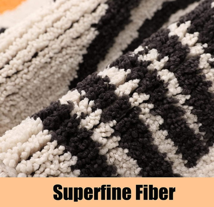 Non-Slip Soft Bath-Rugs Microfiber Bathroom/Bathtub Washable Bath Mats Plush Fluffy Beige