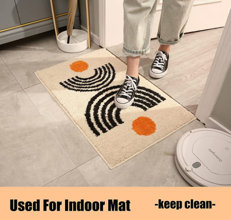 Non-Slip Soft Bath-Rugs Microfiber Bathroom/Bathtub Washable Bath Mats Plush Fluffy Beige
