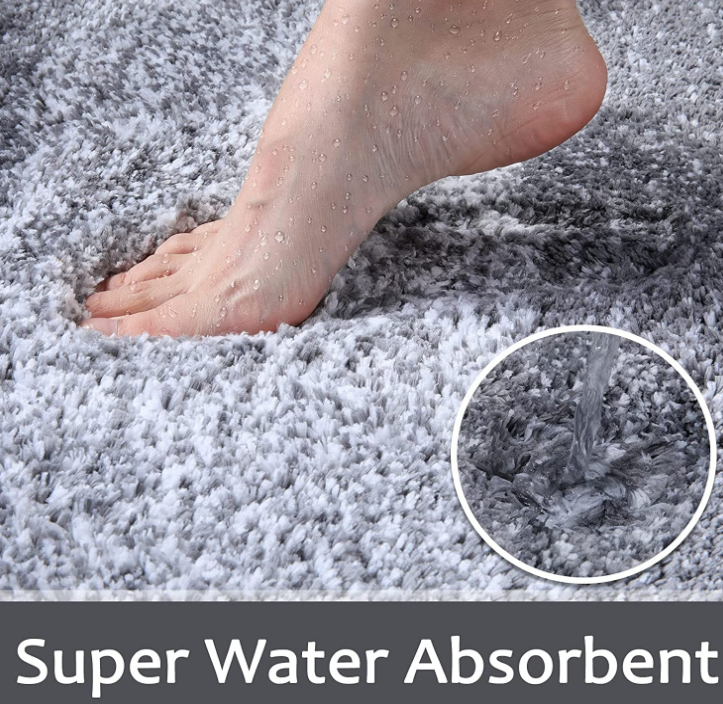 Shaggy Soft and Absorbent Bath Rug, Non-Slip, Thick Plush Bathroom Mat, Machine Washable Dry Bath Mats