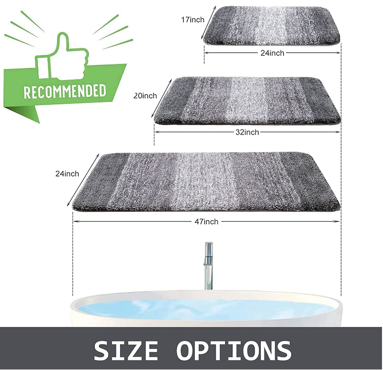 Shaggy Soft and Absorbent Bath Rug, Non-Slip, Thick Plush Bathroom Mat, Machine Washable Dry Bath Mats